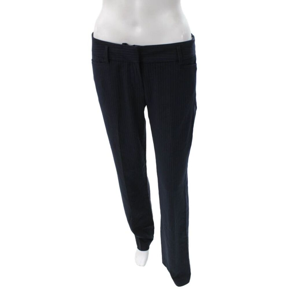 Amanda + Chelsea Women Dress Pants Dark Blue Striped Cotton Polyester Size 4